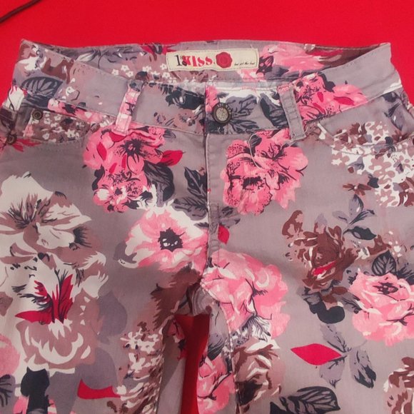 1st Kiss jeans floral design skinny stretchy women's junior size 3 - Picture 2 of 8